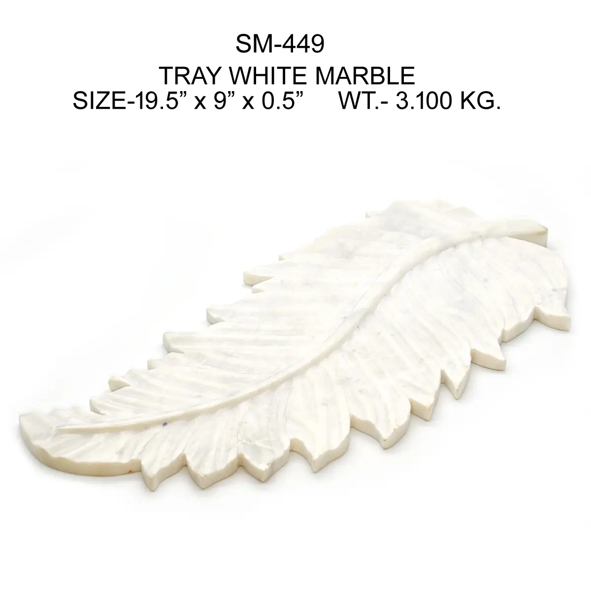LEAF TRAY WHITE MARBLE